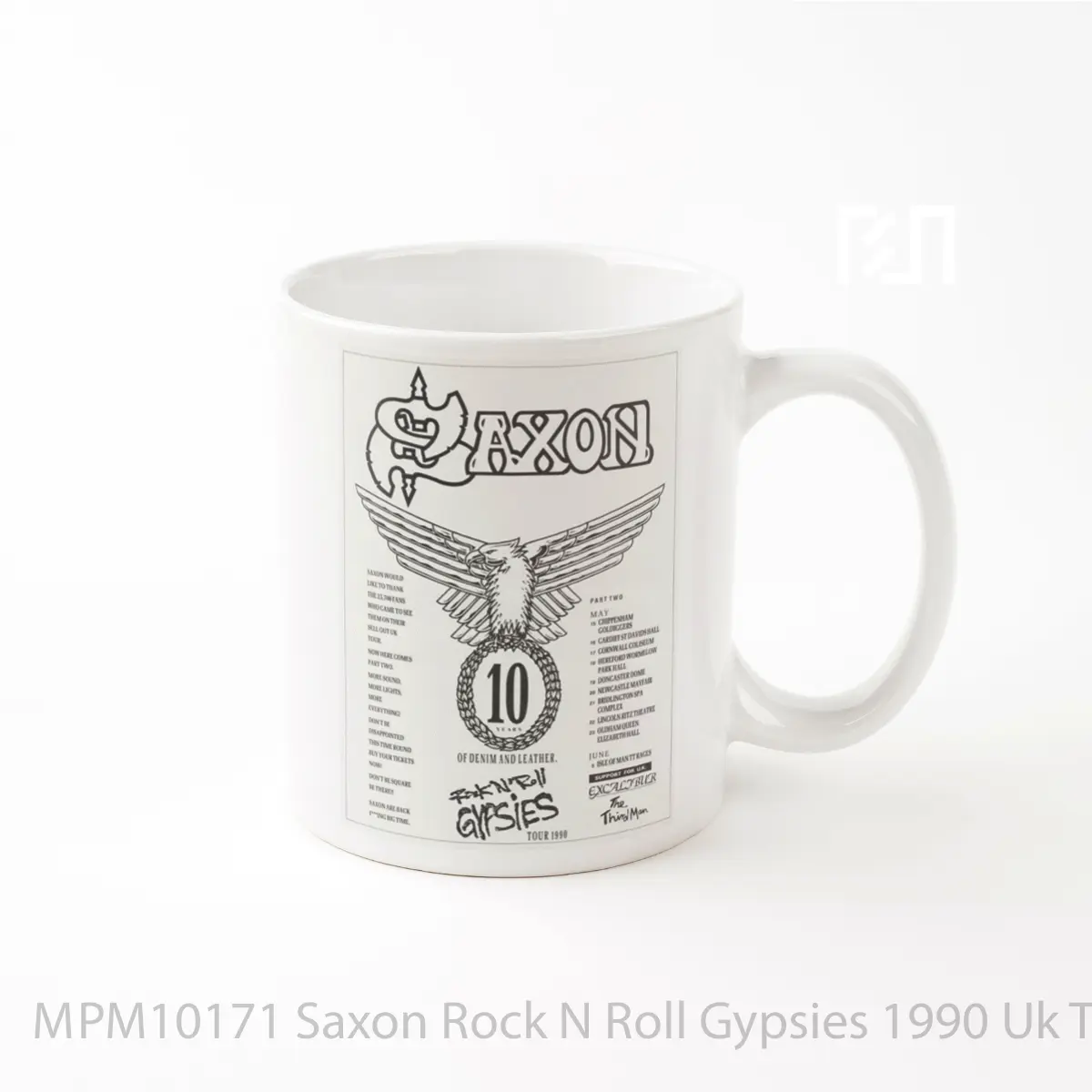 Mug Saxon Rock N Roll Gypsies 1990 Uk Tour 1 MPM10171