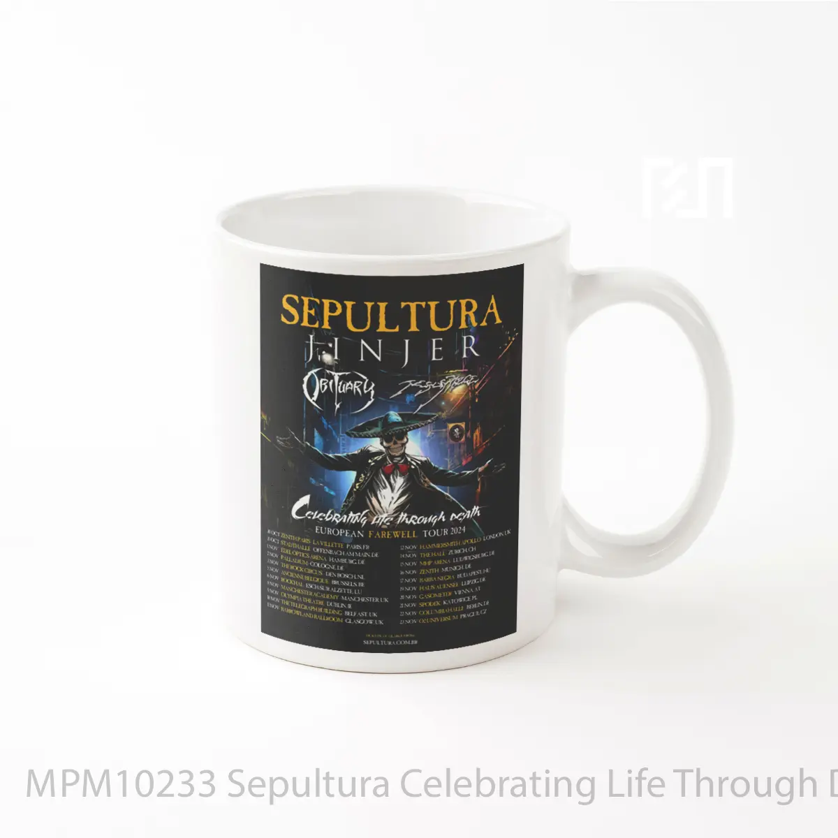 Mug Sepultura Celebrating Life Through Death 2024 Europe Tour MPM10233