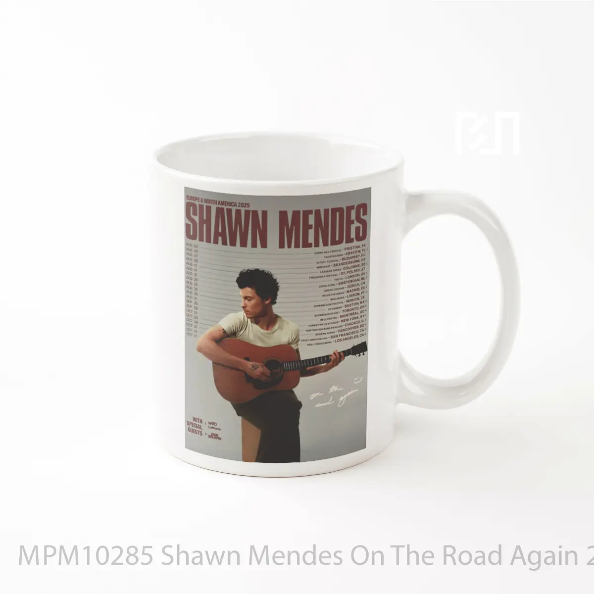 Mug Shawn Mendes On The Road Again 2025 Europe North America Tour MPM10285