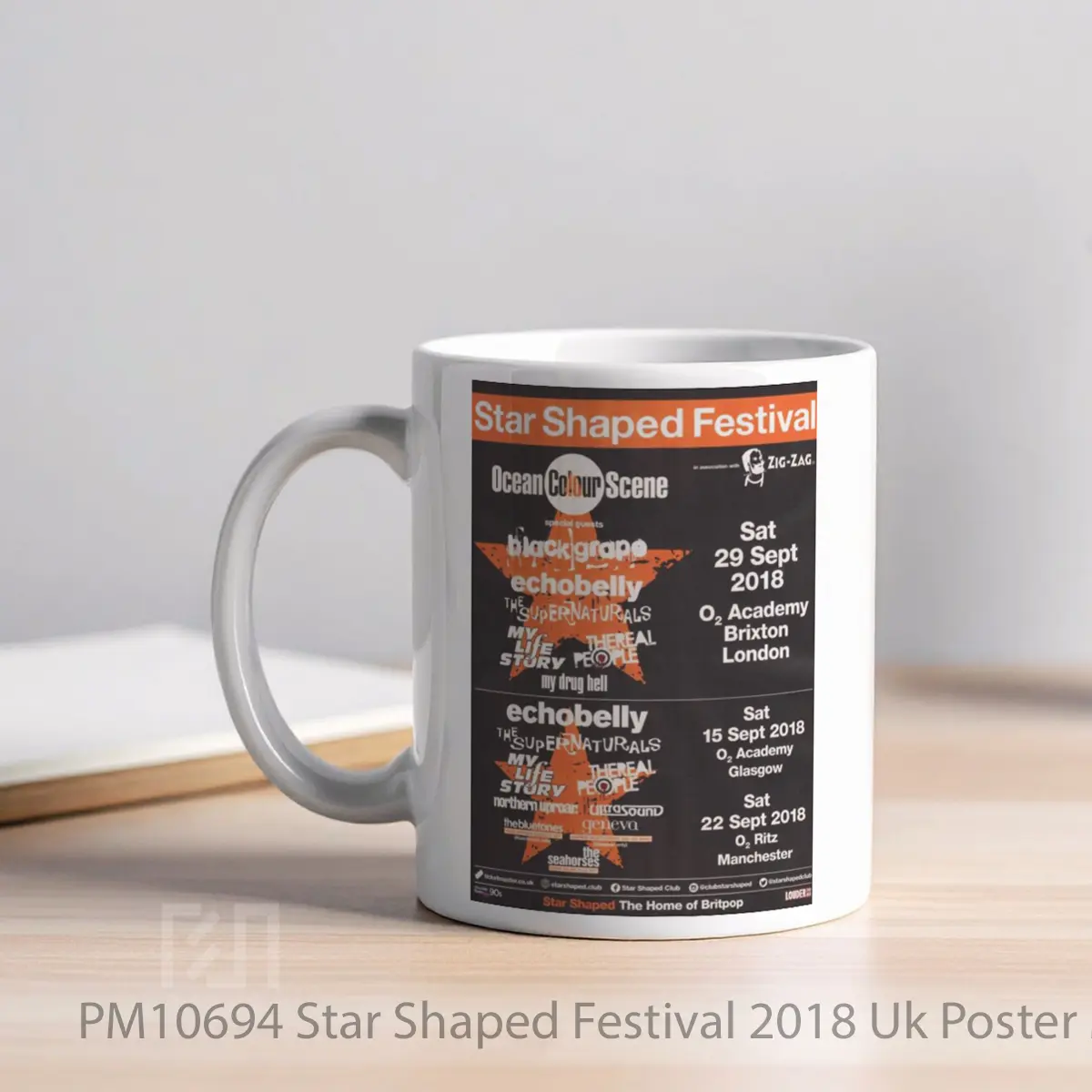 Mug Star Shaped Festival 2018 Uk MPM10694 - All-side / Desain