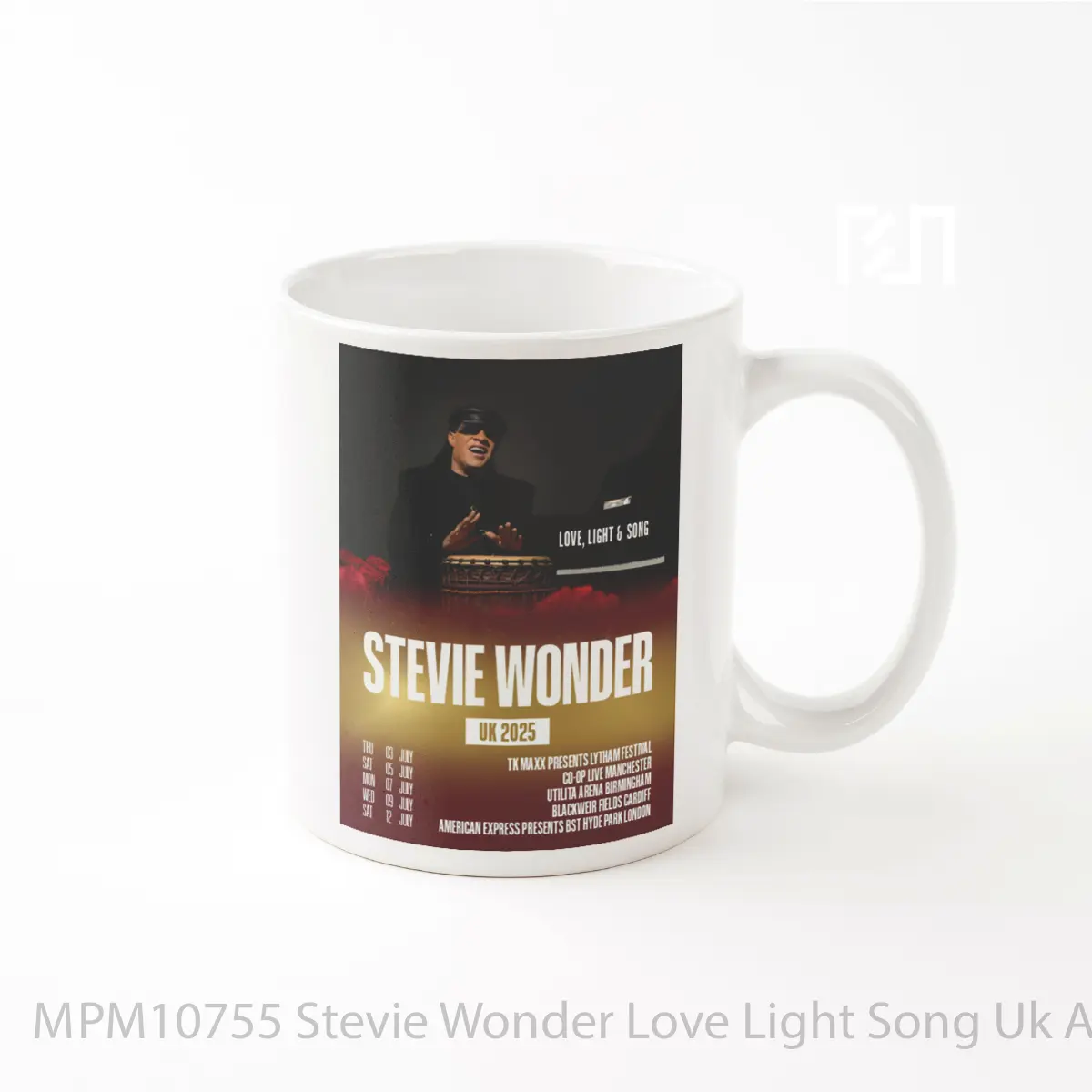 Mug Stevie Wonder Love Light Song Uk Arena Tour 2025 MPM10755