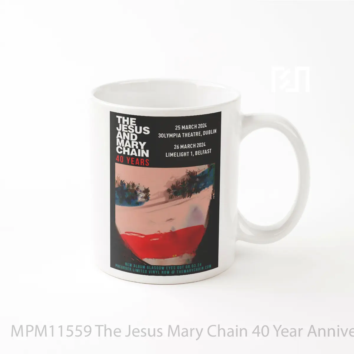 Mug The Jesus Mary Chain 40 Year Anniversary Glasgow Eyes 2024 Ireland Tour MPM11559