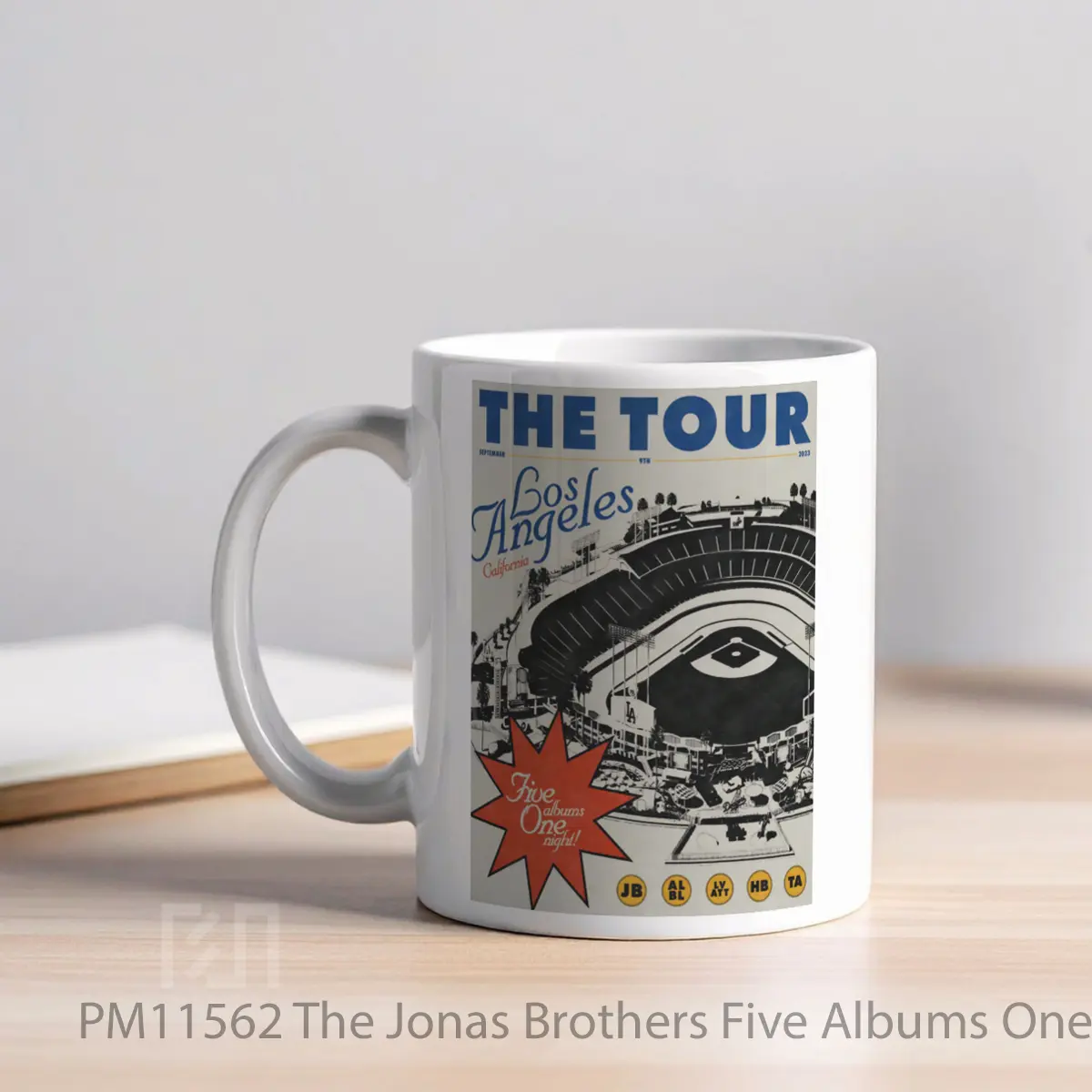 Mug The Jonas Brothers Five Albums One Night World Tour 2023 Los Angeles Dodgers Stadium MPM11562 - All-side / Desain