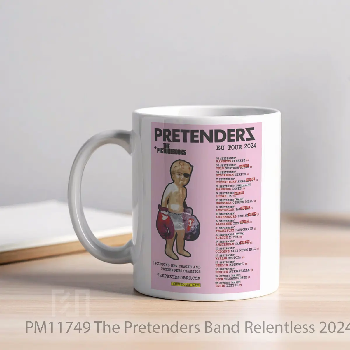 Mug The Pretenders Band Relentless 2024 Europe Tour MPM11749 - All-side / Desain