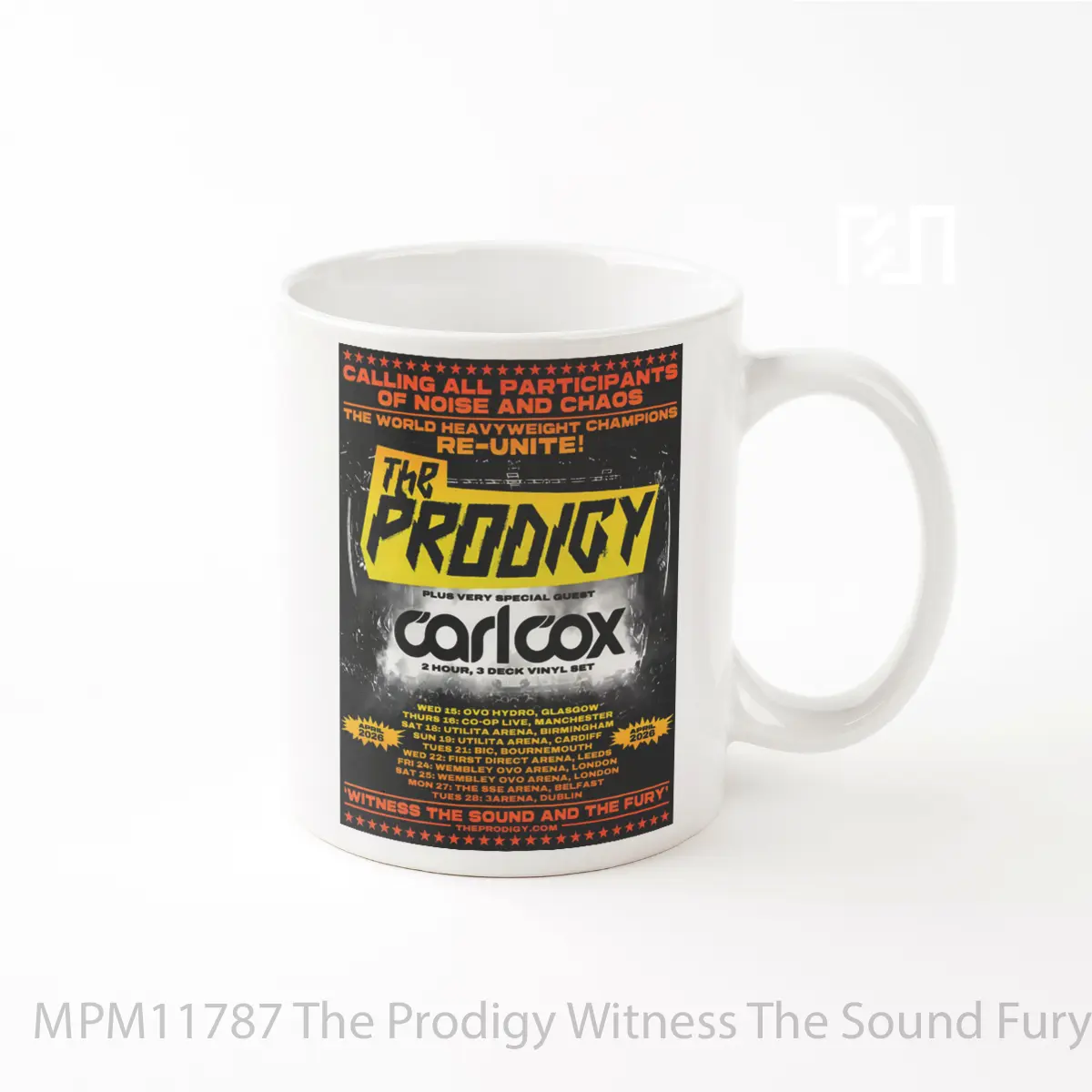 Mug The Prodigy Witness The Sound Fury 2026 Uk Arena Tour MPM11787