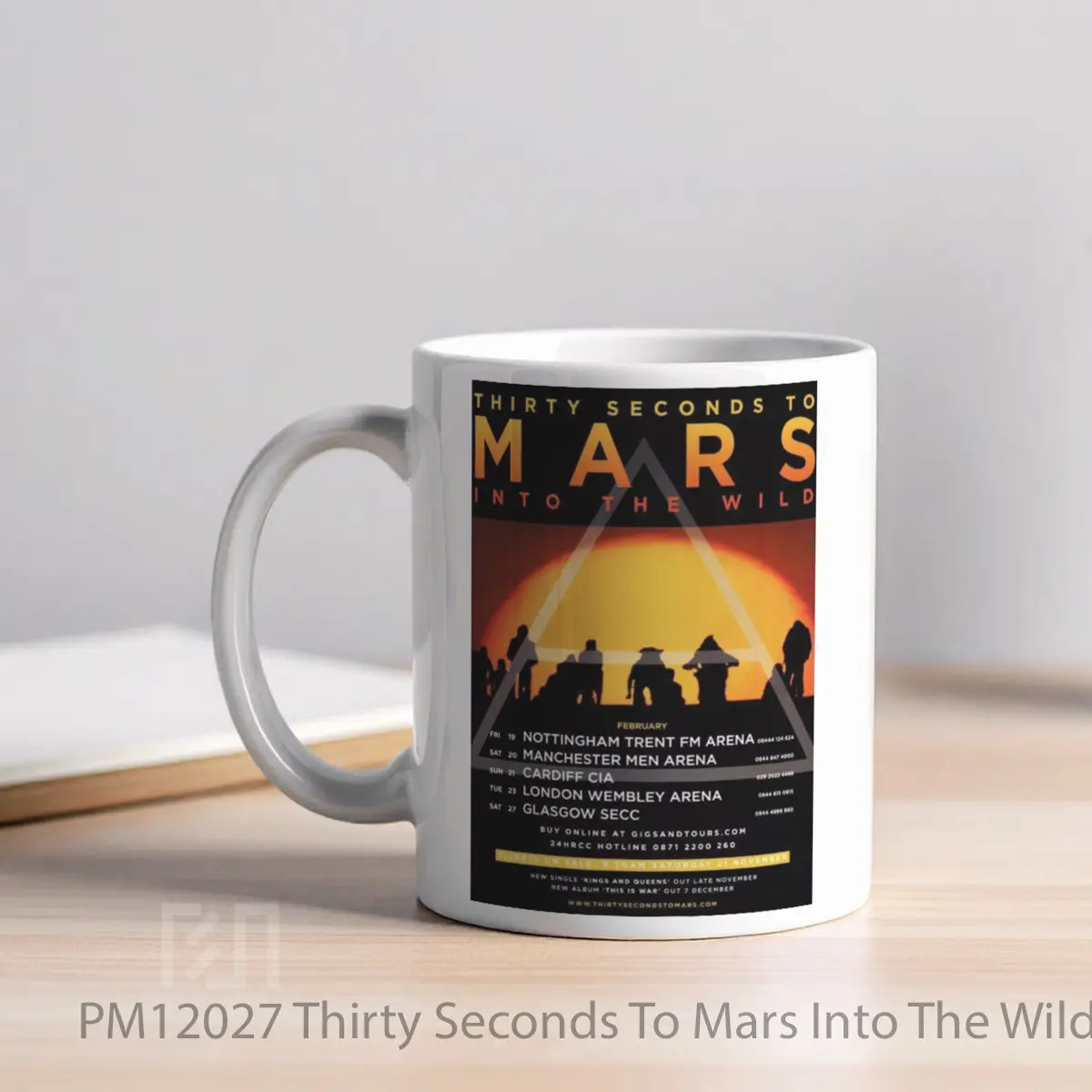Mug Thirty Seconds To Mars Into The Wild 2010 Uk Tour MPM12027 - All-side / Desain