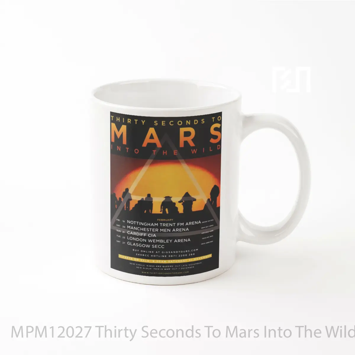 Mug Thirty Seconds To Mars Into The Wild 2010 Uk Tour MPM12027