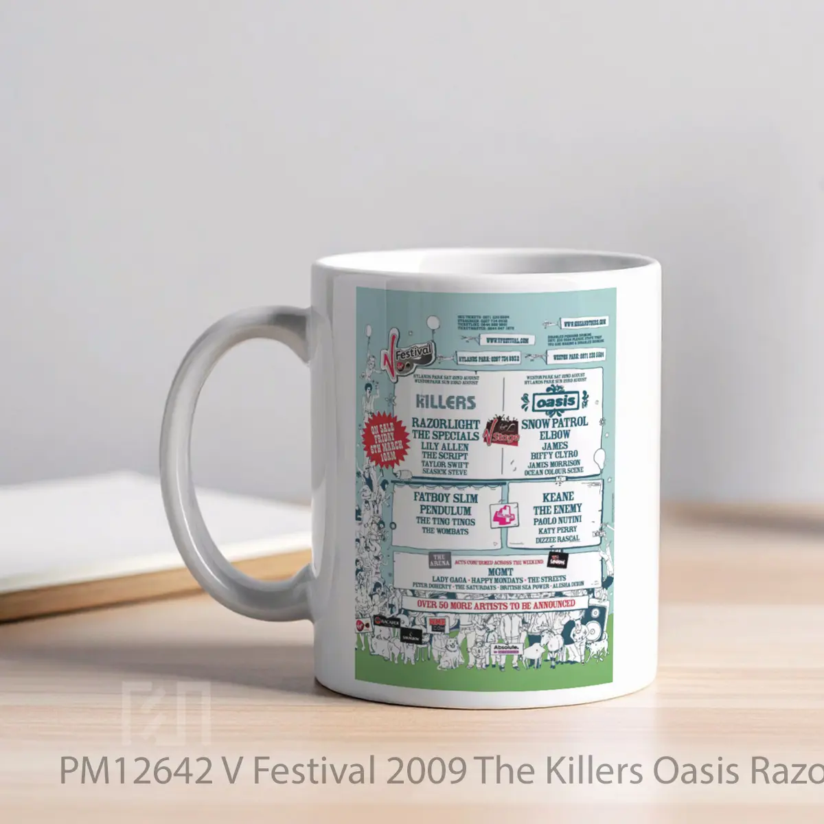 Mug V Festival 2009 The Killers Oasis Razorlight MPM12642 - All-side / Desain