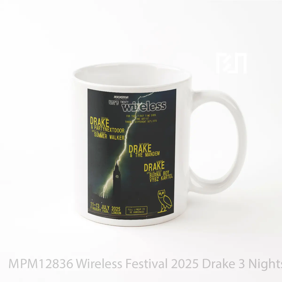 Mug Wireless Festival 2025 Drake 3 Nights London Finsbury Park MPM12836