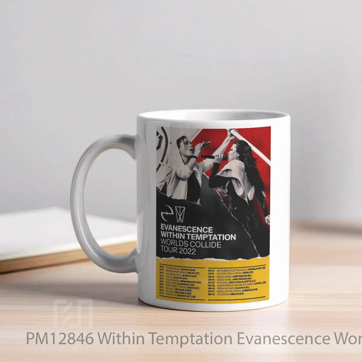 Mug Within Temptation Evanescence Worlds Collide Tour 2025 MPM12846 - All-side / Desain