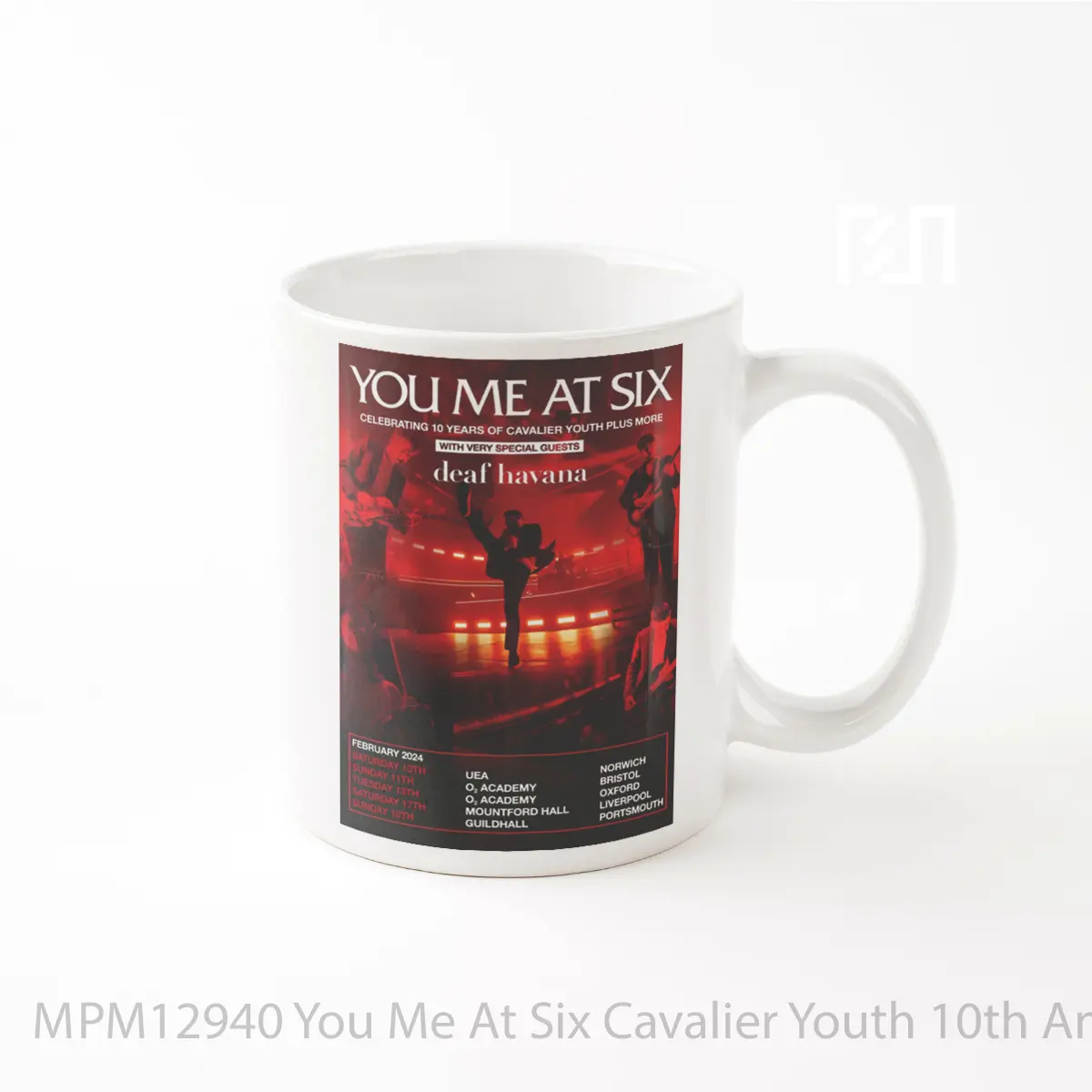Mug You Me At Six Cavalier Youth 10th Anniversary Uk Tour 2024 MPM12940