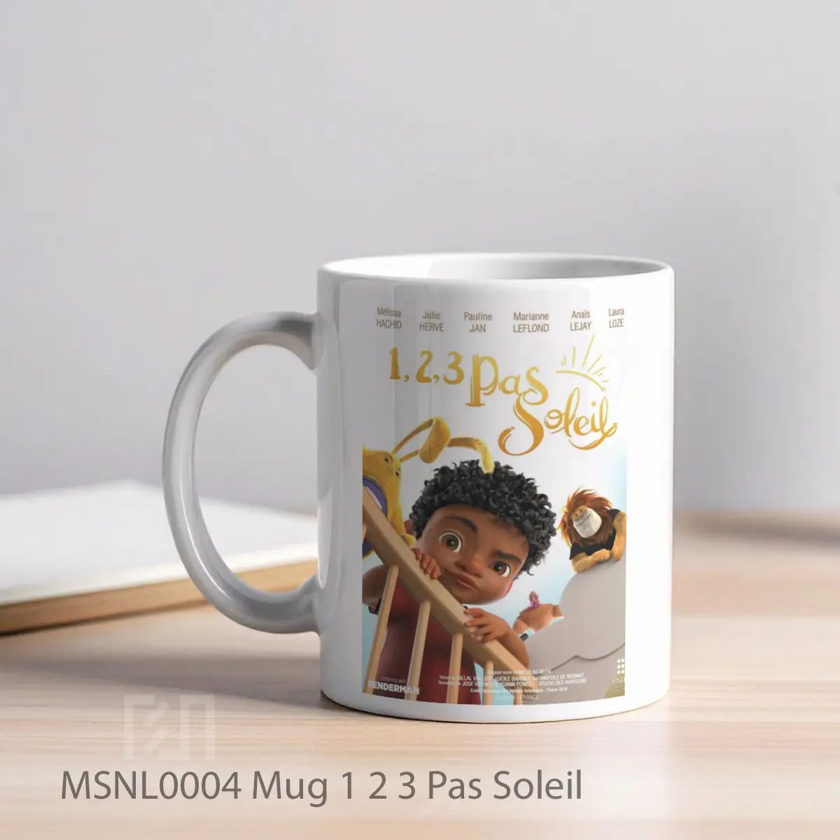 Mug 1 2 3 Pas Soleil Gelas Keramik Tema Film MSNL0004 - Tampak Kiri