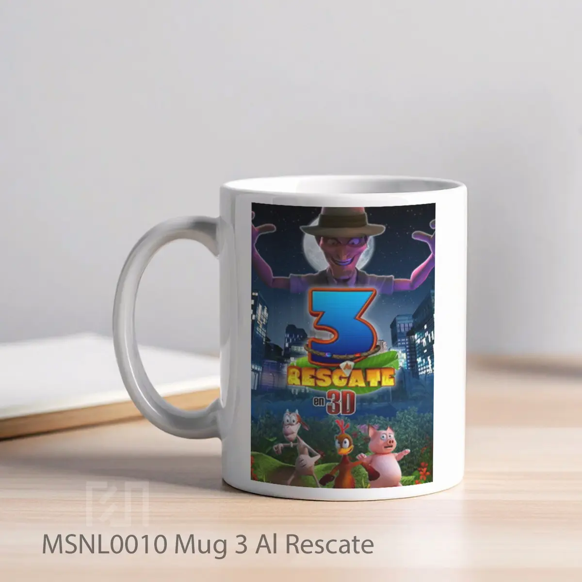 Mug 3 Al Rescate Gelas Keramik Tema Film MSNL0010 - Tampak Kiri