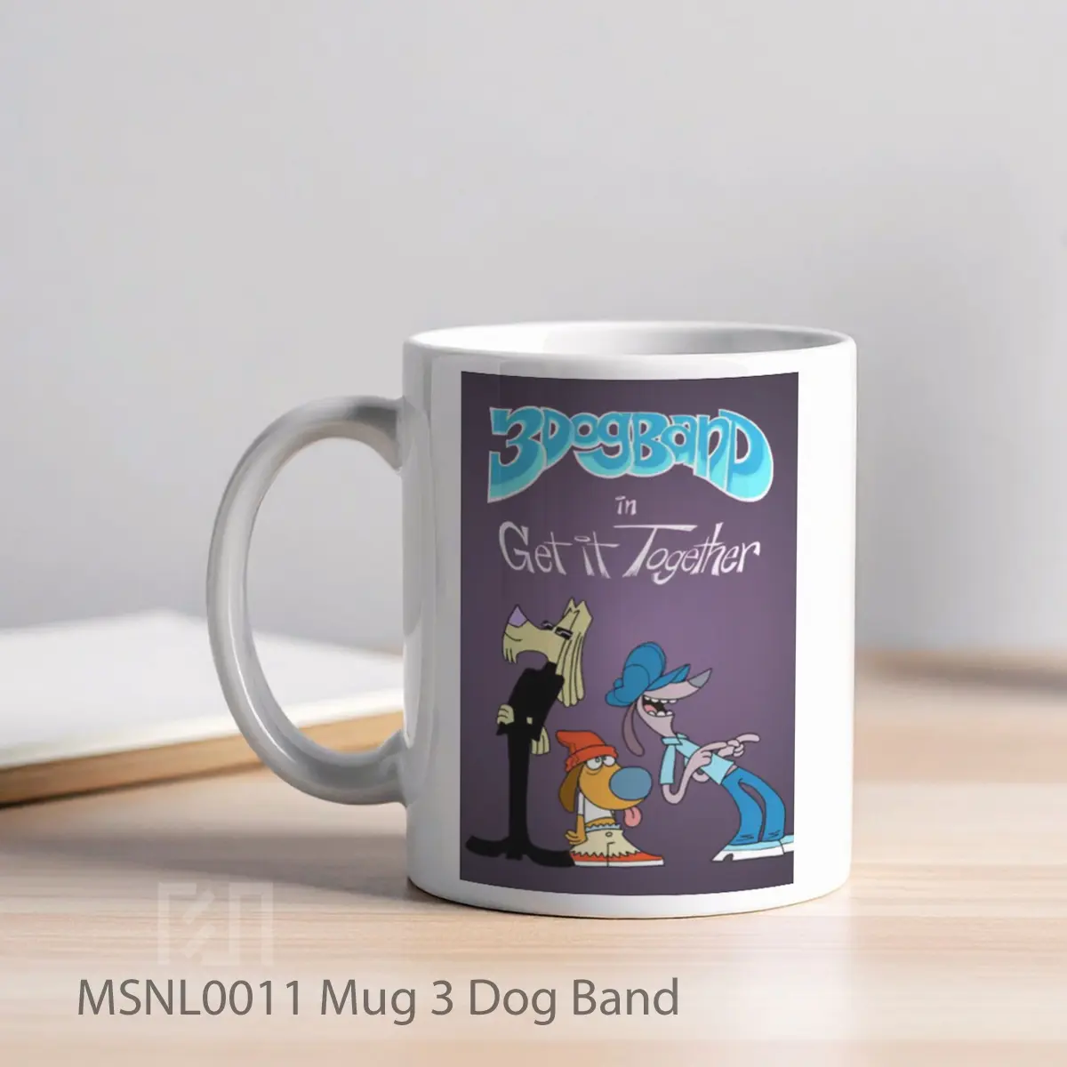 Mug 3 Dog Band Gelas Keramik Tema Film MSNL0011 - Tampak Kiri