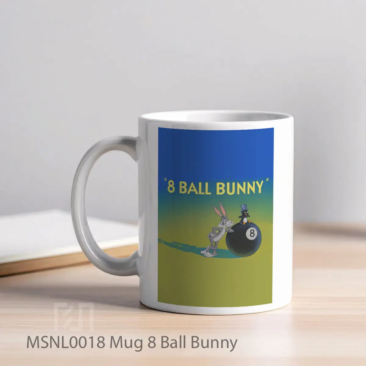 Mug 8 Ball Bunny Gelas Keramik Tema Film MSNL0018 - Tampak Kiri
