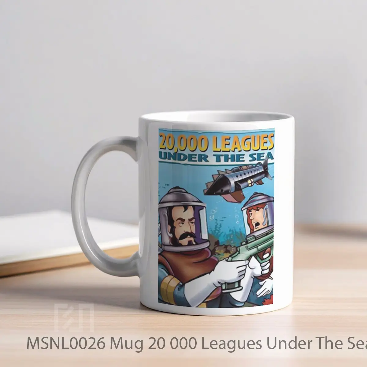 Mug 20 000 Leagues Under The Sea V2 Gelas Keramik Tema Film MSNL0026 - Tampak Kiri