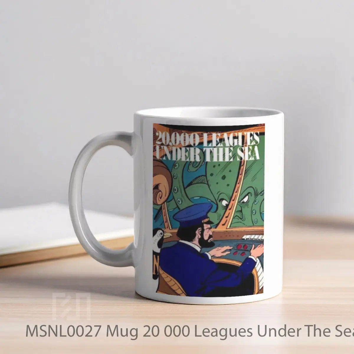Mug 20 000 Leagues Under The Sea V3 Gelas Keramik Tema Film MSNL0027 - Tampak Kiri