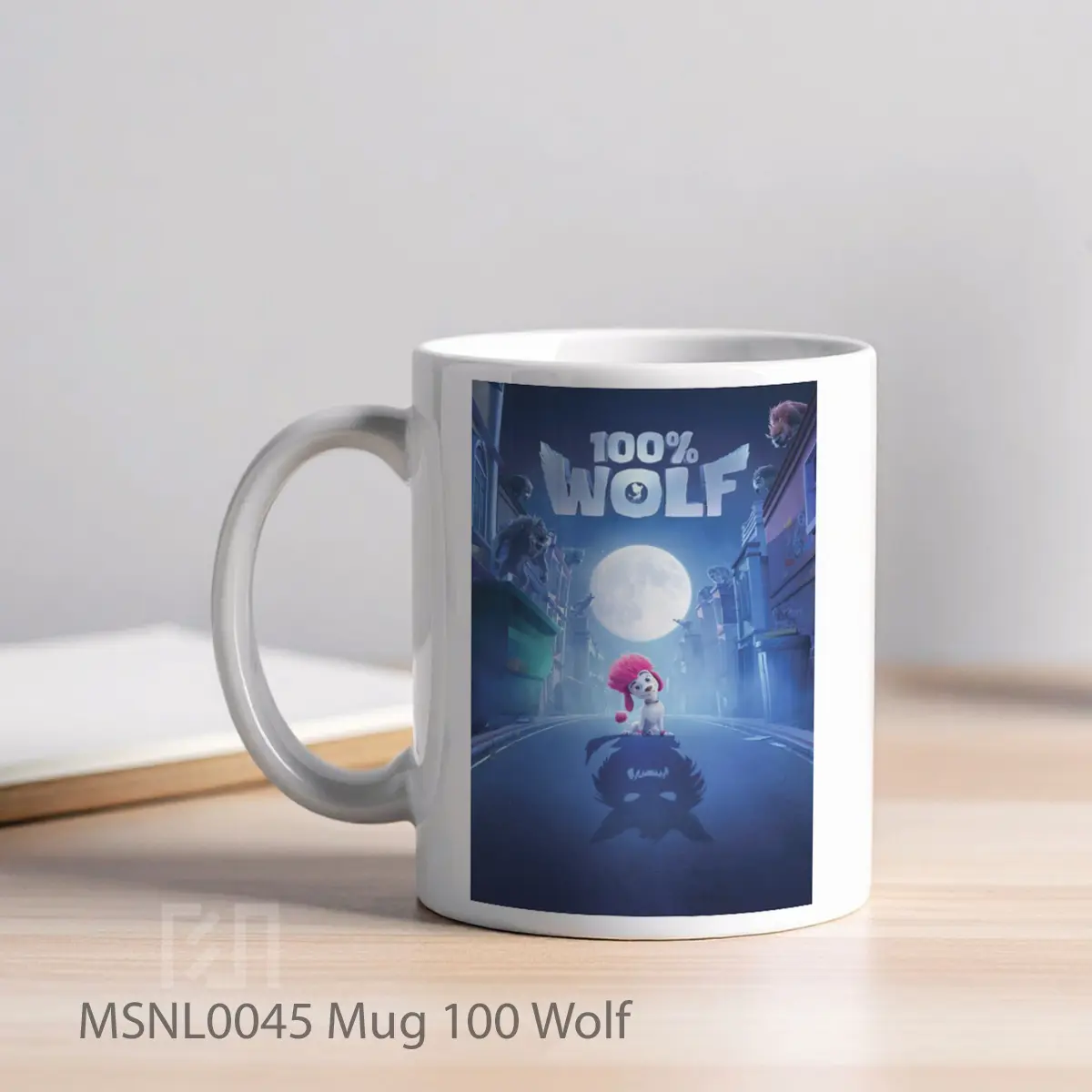 Mug 100 Wolf Gelas Keramik Tema Film MSNL0045 - Tampak Kiri