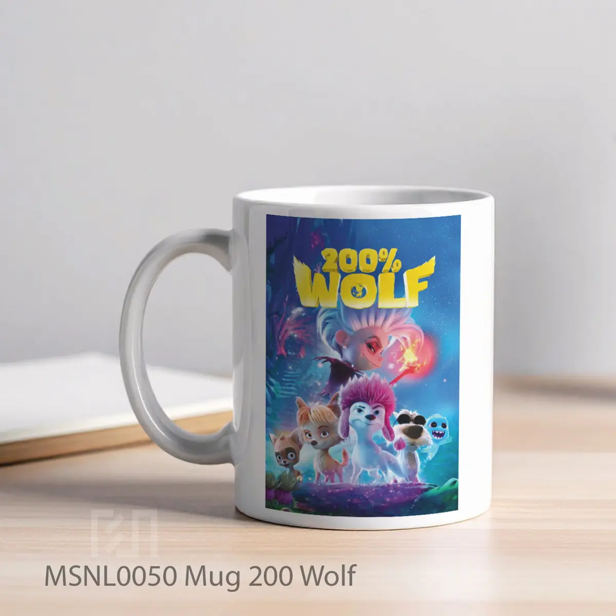 Mug 200 Wolf Gelas Keramik Tema Film MSNL0050 - Tampak Kiri