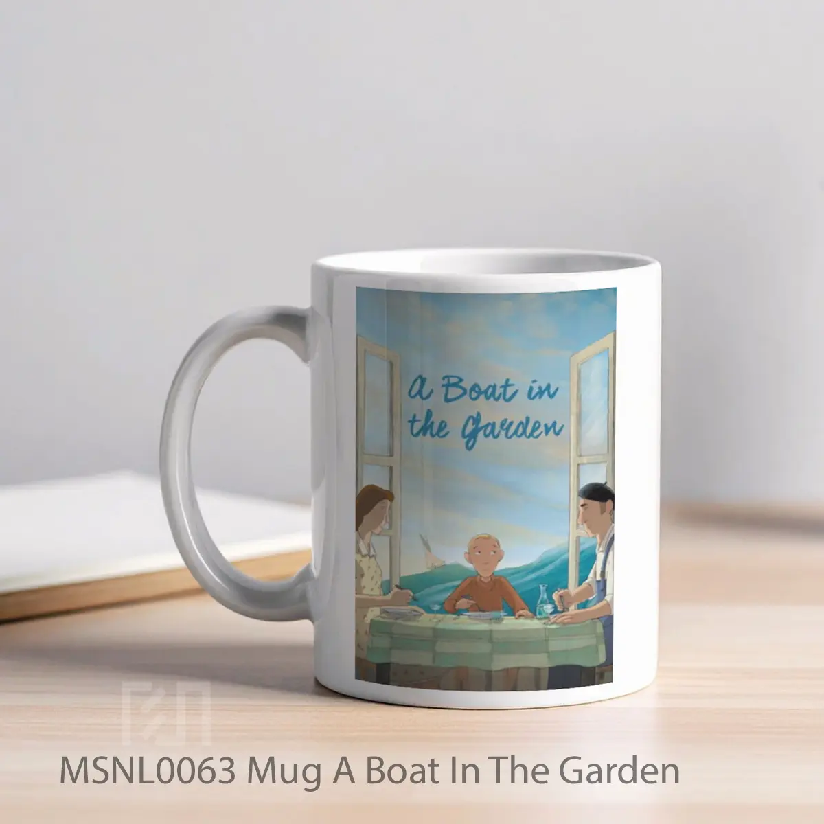 Mug A Boat In The Garden Gelas Keramik Tema Film MSNL0063 - Tampak Kiri
