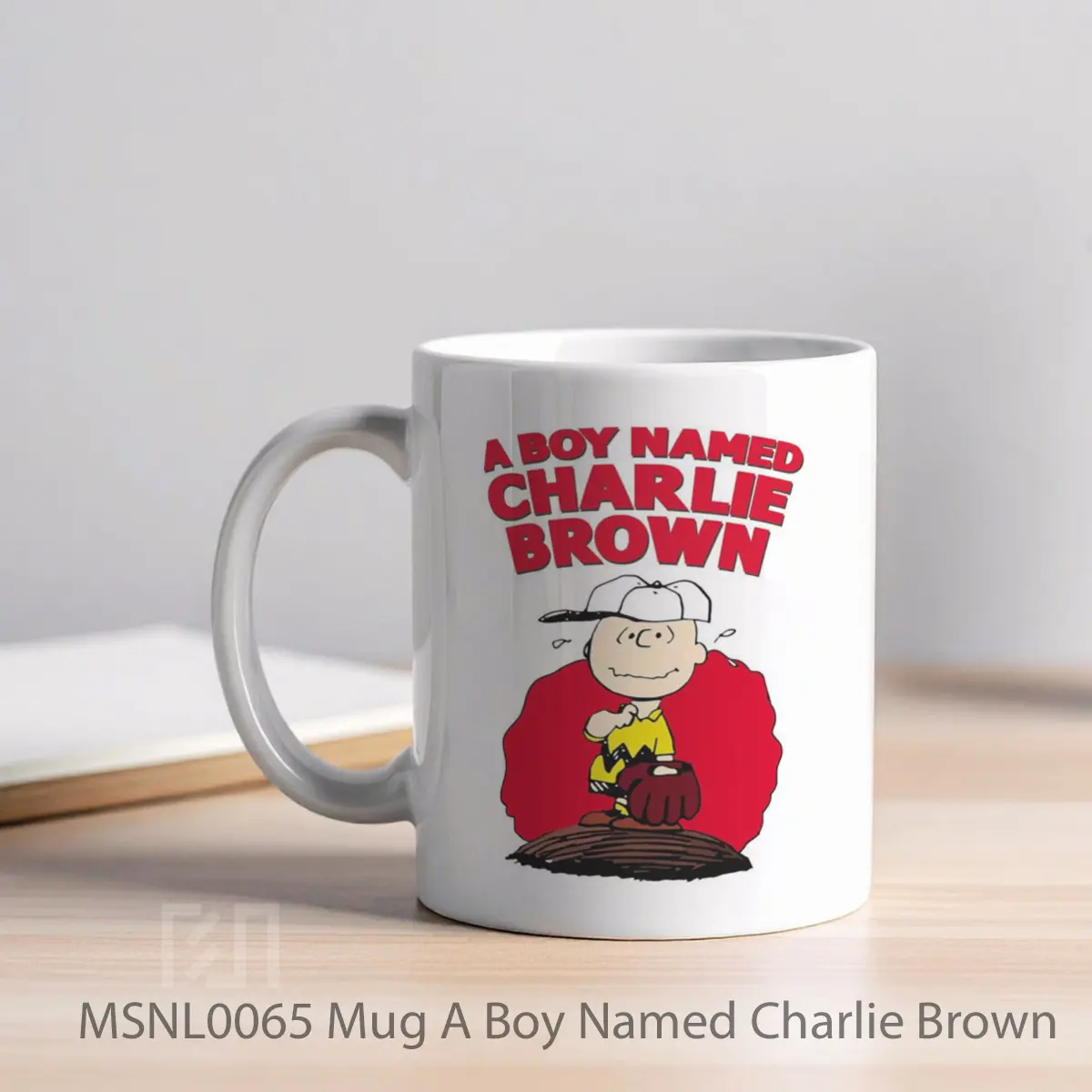 Mug A Boy Named Charlie Brown Gelas Keramik Tema Film MSNL0065 - Tampak Kiri