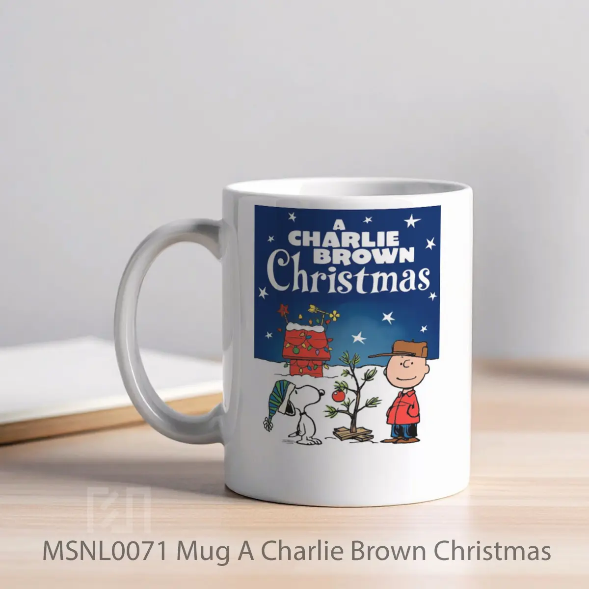 Mug A Charlie Brown Christmas Gelas Keramik Tema Film MSNL0071 - Tampak Kiri