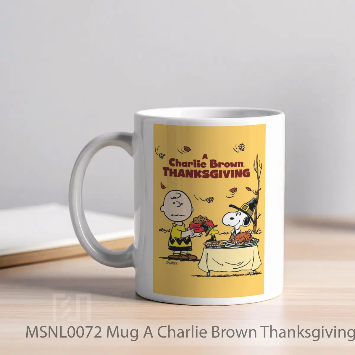 Mug A Charlie Brown Thanksgiving Gelas Keramik Tema Film MSNL0072 - Tampak Kiri