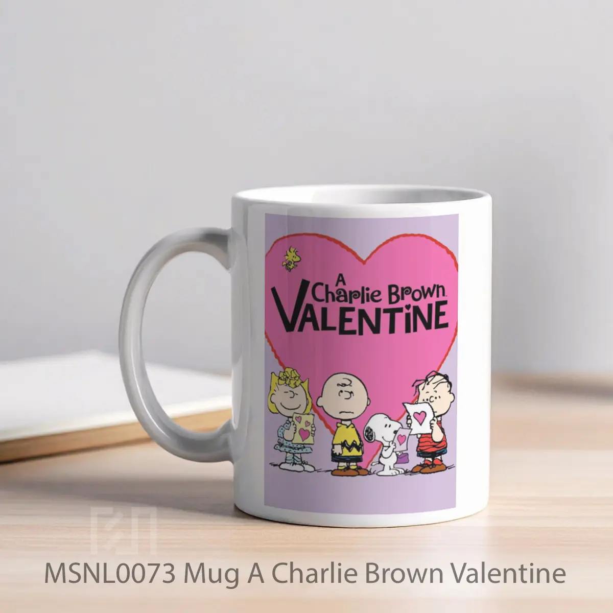 Mug A Charlie Brown Valentine Gelas Keramik Tema Film MSNL0073 - Tampak Kiri