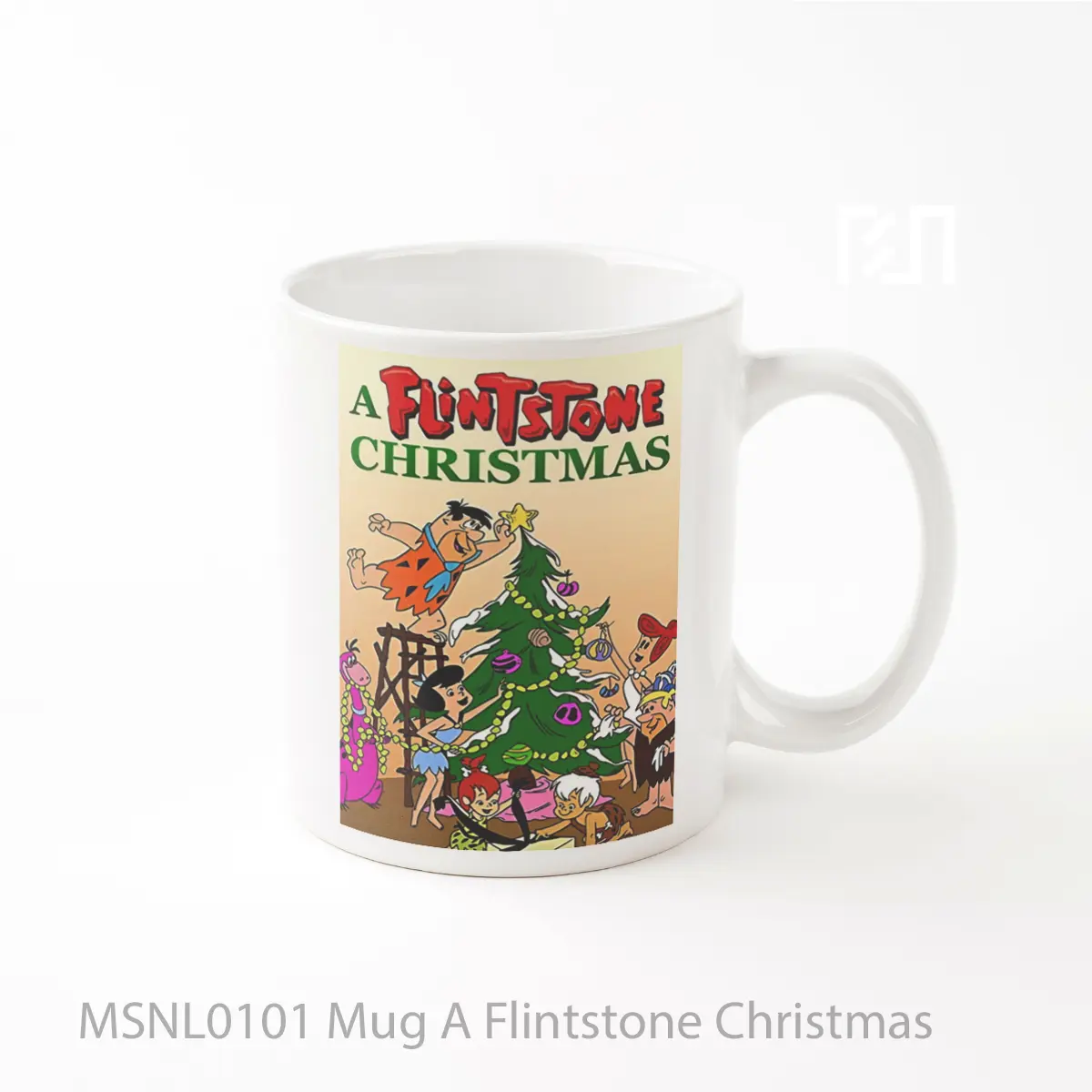 Mug A Flintstone Christmas Gelas Keramik Tema Film MSNL0101