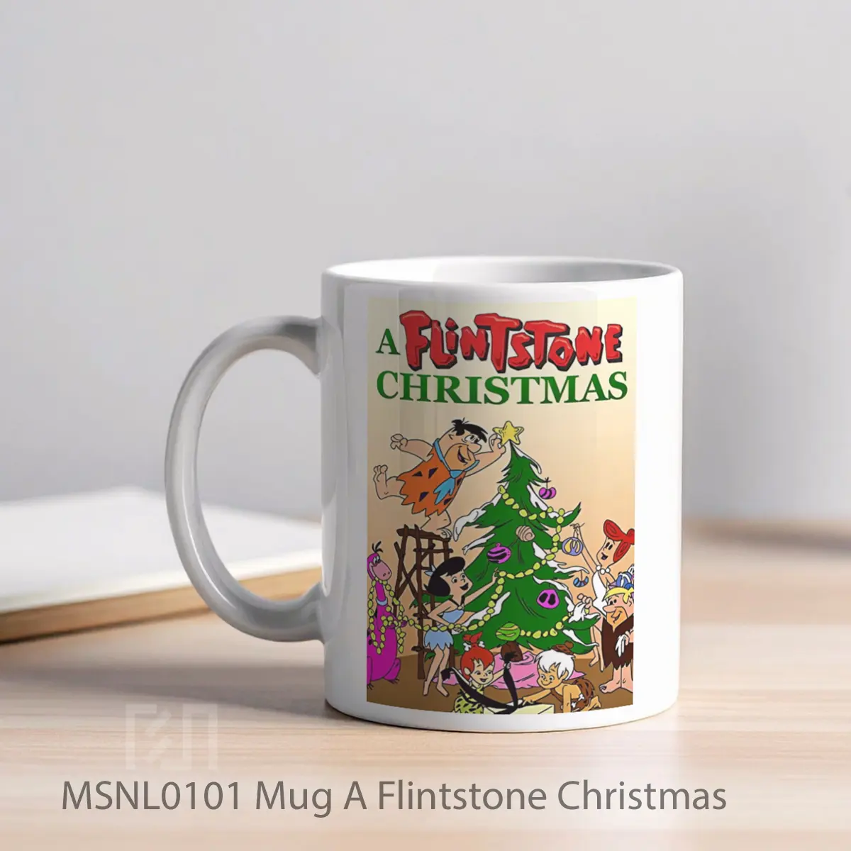 Mug A Flintstone Christmas Gelas Keramik Tema Film MSNL0101 - Tampak Kiri