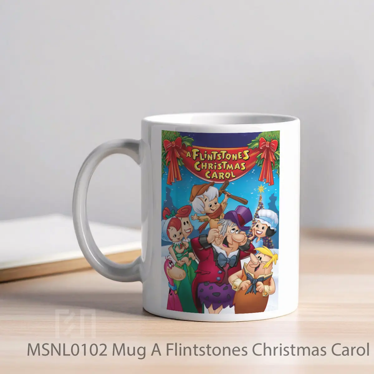 Mug A Flintstones Christmas Carol Gelas Keramik Tema Film MSNL0102 - Tampak Kiri