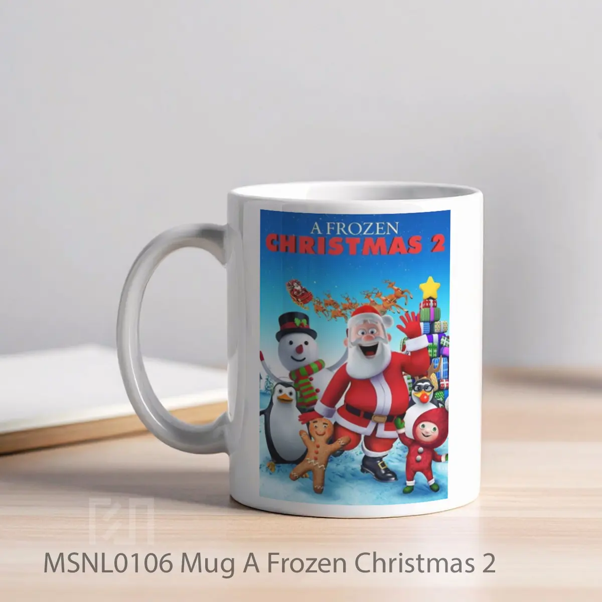 Mug A Frozen Christmas 2 Gelas Keramik Tema Film MSNL0106 - Tampak Kiri