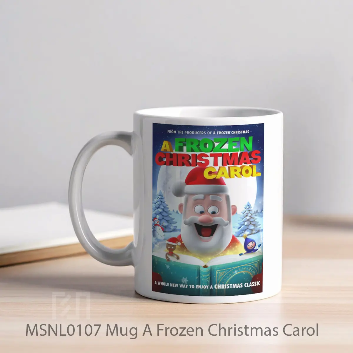 Mug A Frozen Christmas Carol Gelas Keramik Tema Film MSNL0107 - Tampak Kiri