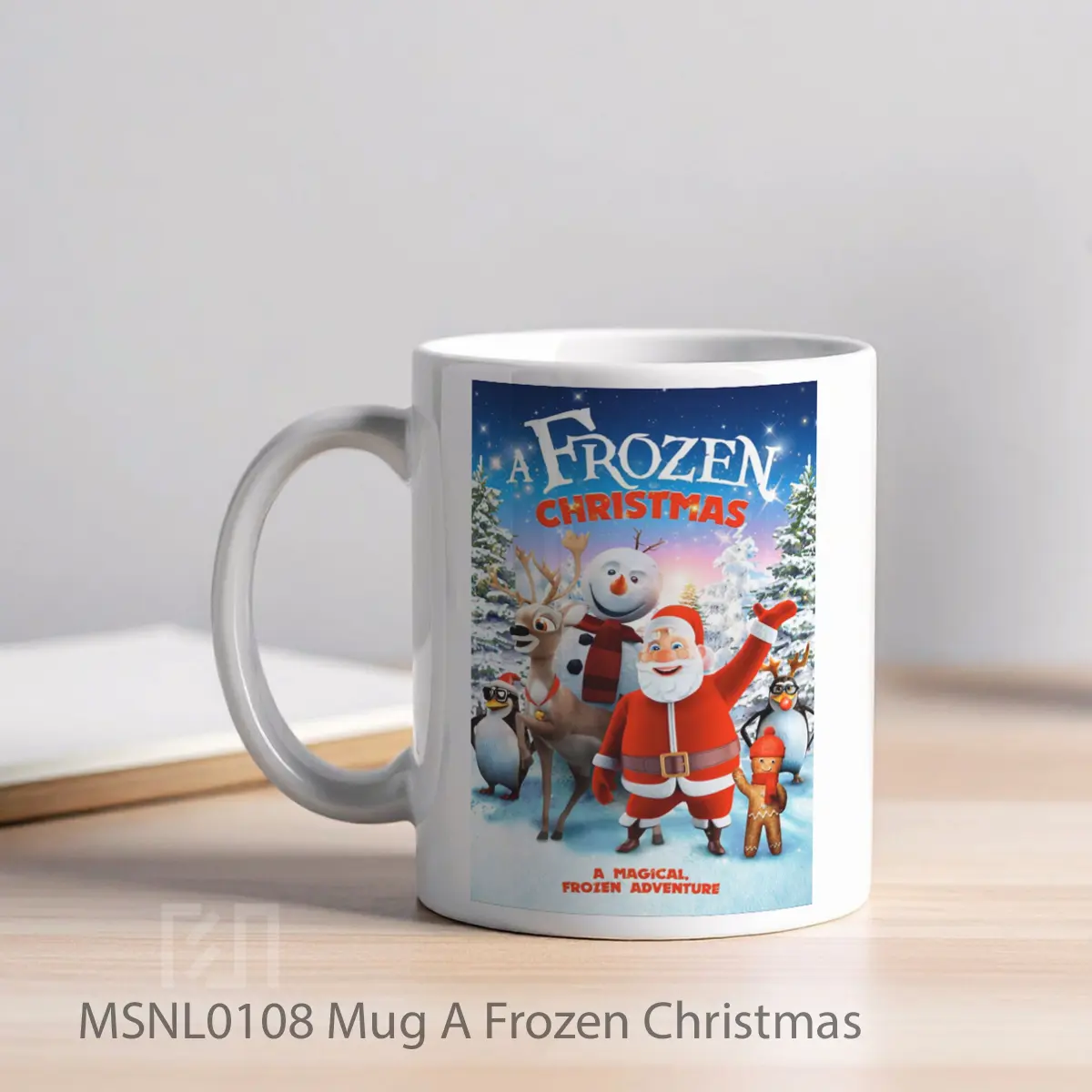 Mug A Frozen Christmas Gelas Keramik Tema Film MSNL0108 - Tampak Kiri
