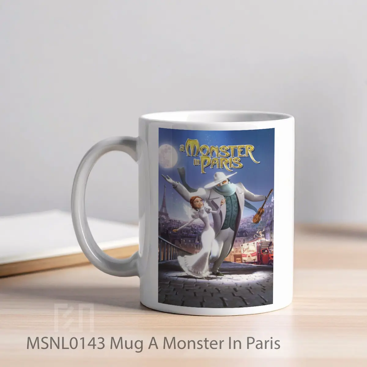 Mug A Monster In Paris Gelas Keramik Tema Film MSNL0143 - Tampak Kiri