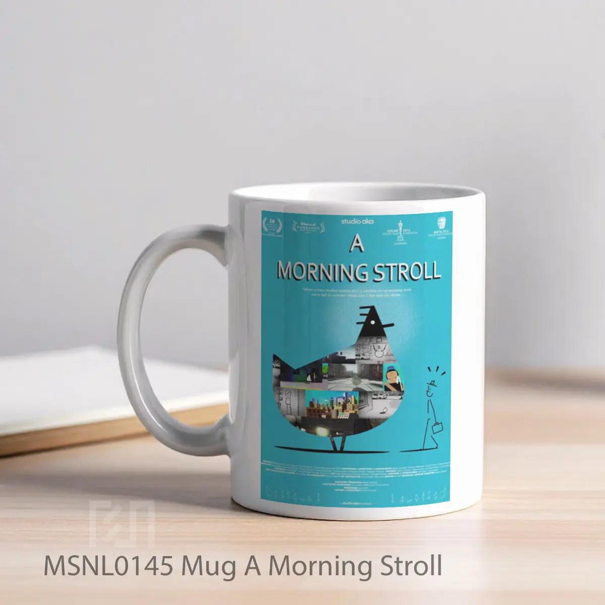 Mug A Morning Stroll Gelas Keramik Tema Film MSNL0145 - Tampak Kiri