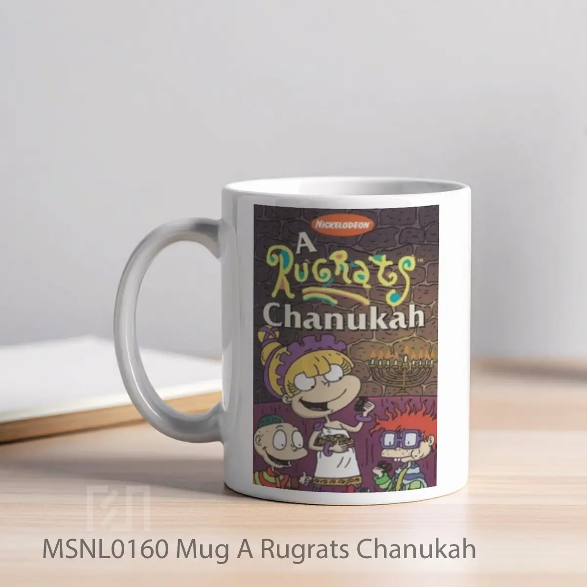 Mug A Rugrats Chanukah Gelas Keramik Tema Film MSNL0160 - Tampak Kiri