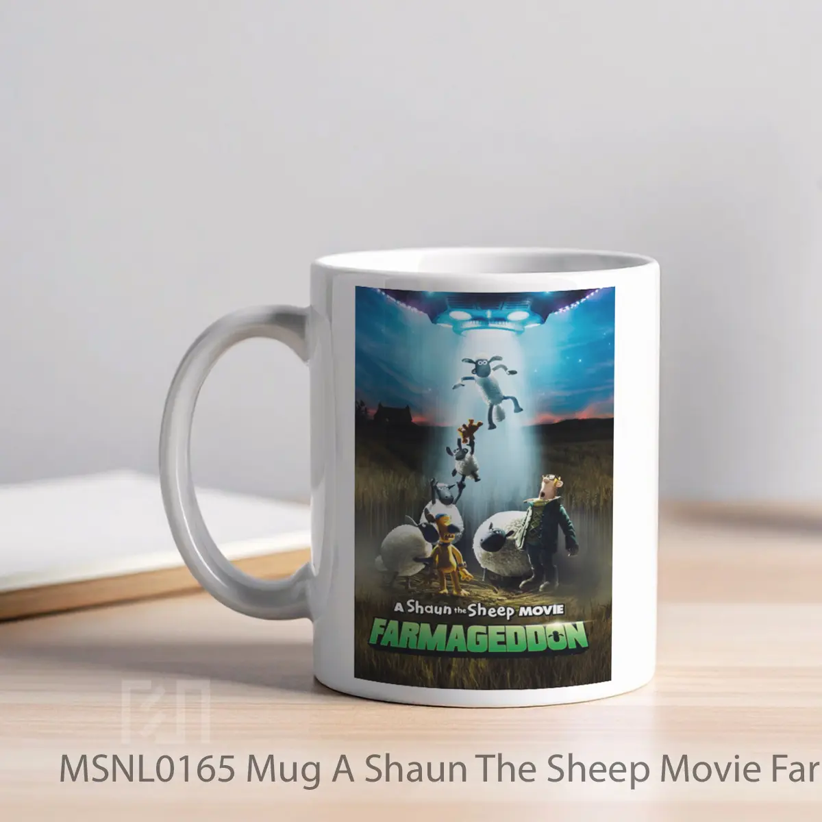 Mug A Shaun The Sheep Movie Farmageddon Gelas Keramik Tema Film MSNL0165 - Tampak Kiri