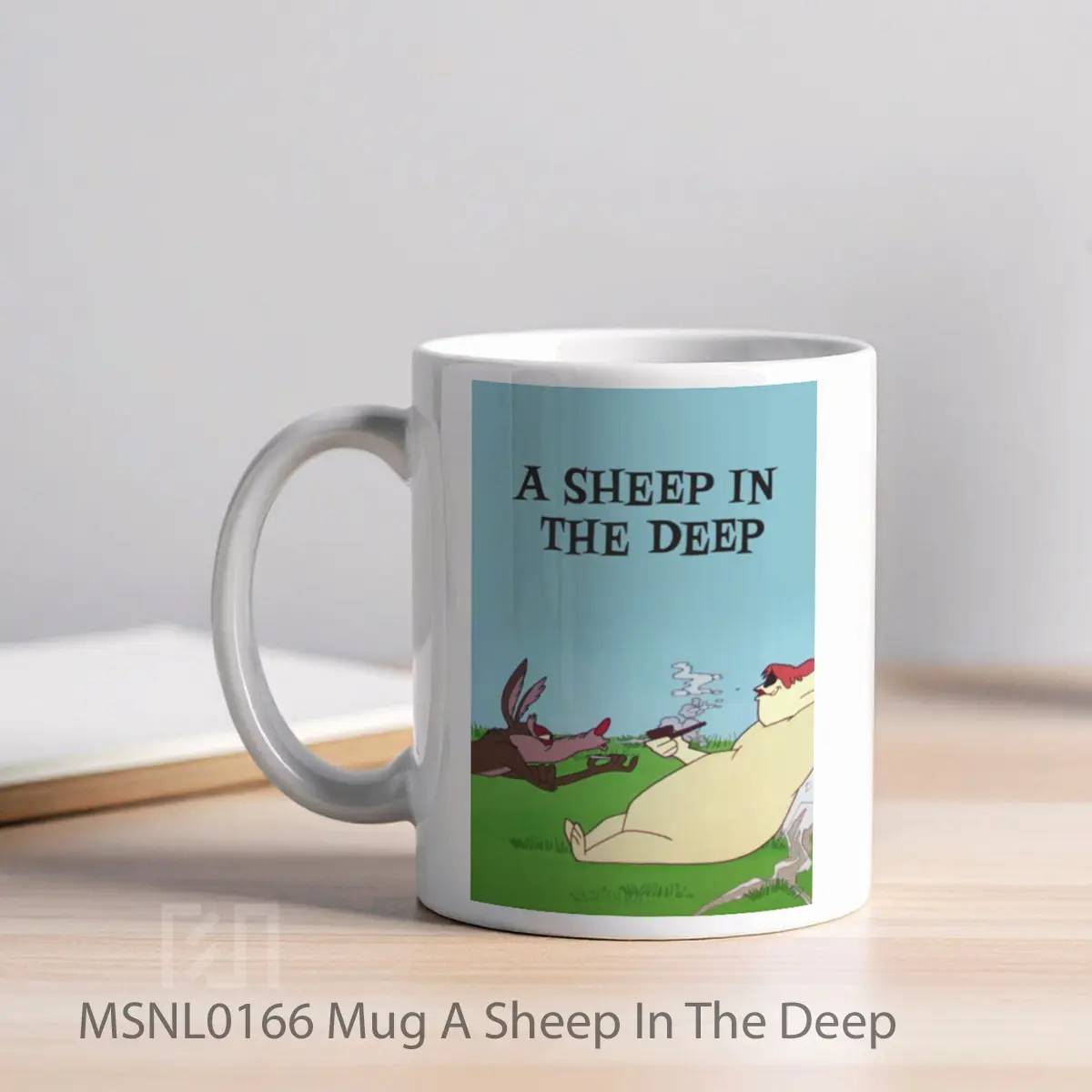 Mug A Sheep In The Deep Gelas Keramik Tema Film MSNL0166 - Tampak Kiri