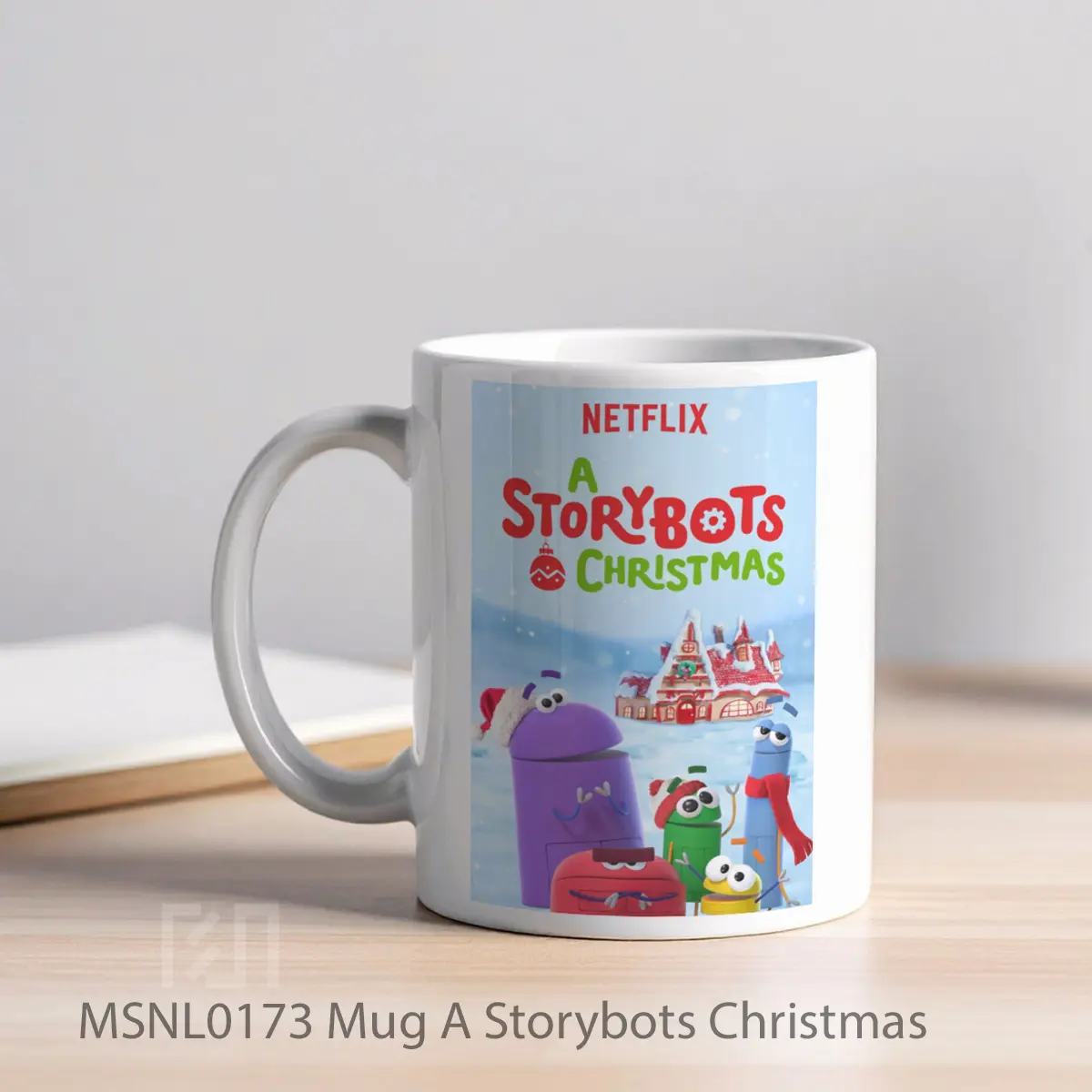Mug A Storybots Christmas Gelas Keramik Tema Film MSNL0173 - Tampak Kiri
