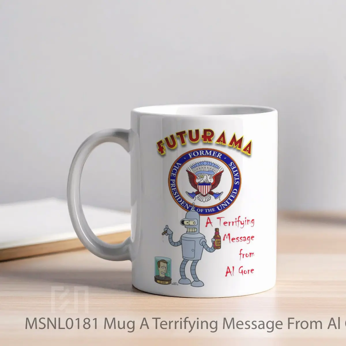Mug A Terrifying Message From Al Gore Gelas Keramik Tema Film MSNL0181 - Tampak Kiri