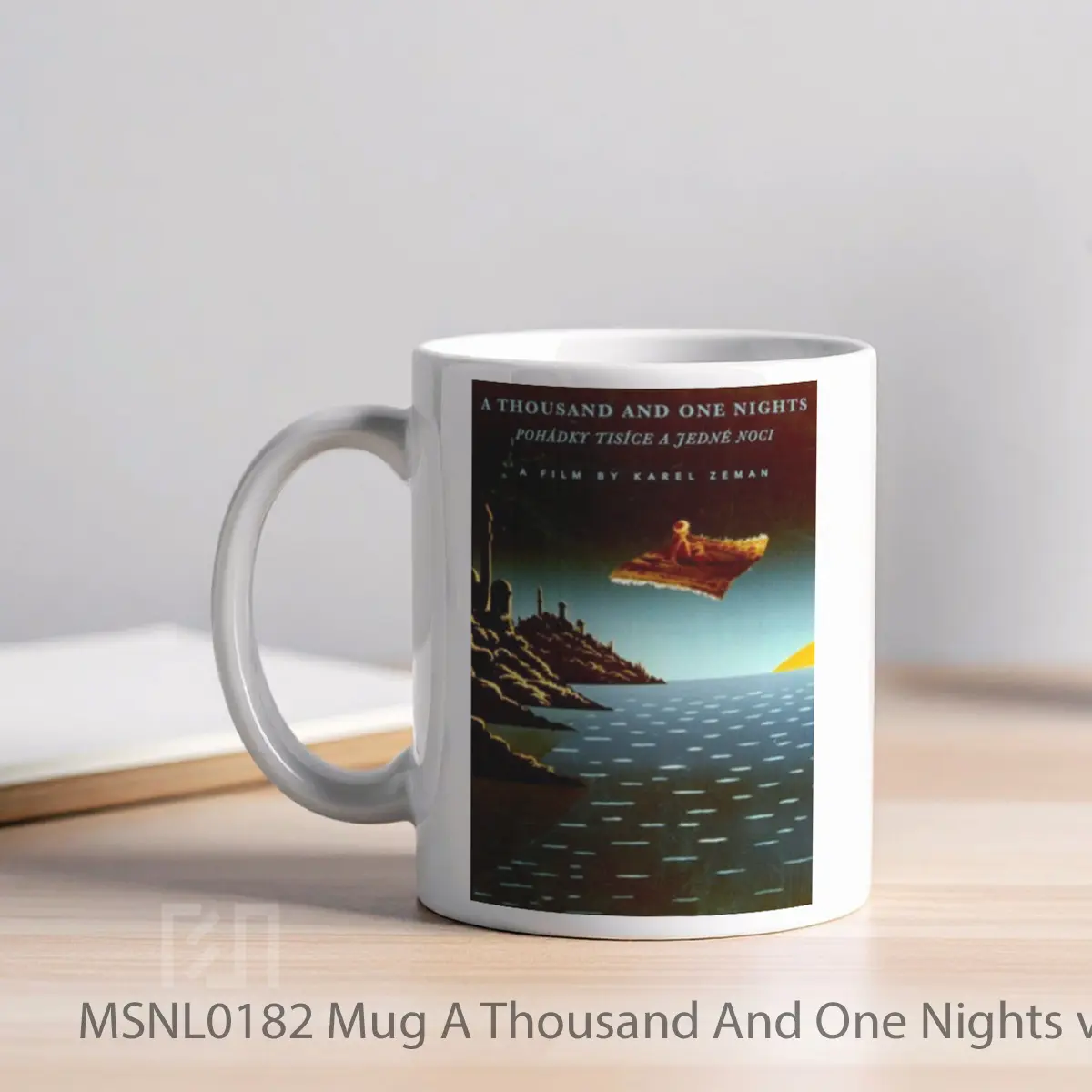 Mug A Thousand And One Nights V1 Gelas Keramik Tema Film MSNL0182 - Tampak Kiri