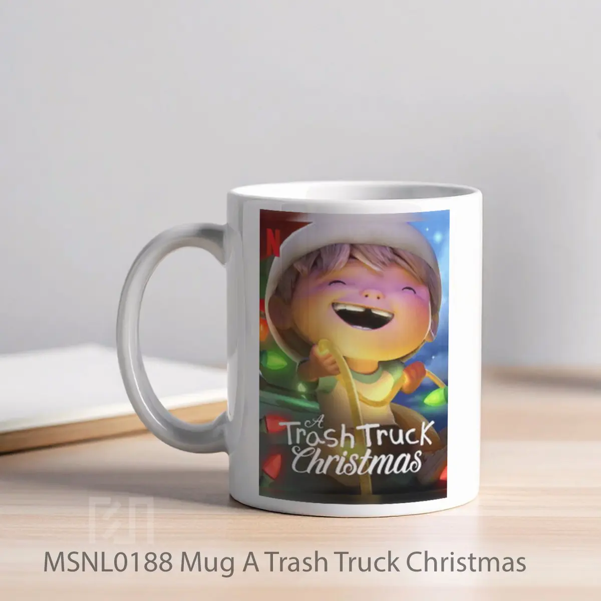 Mug A Trash Truck Christmas Gelas Keramik Tema Film MSNL0188 - Tampak Kiri