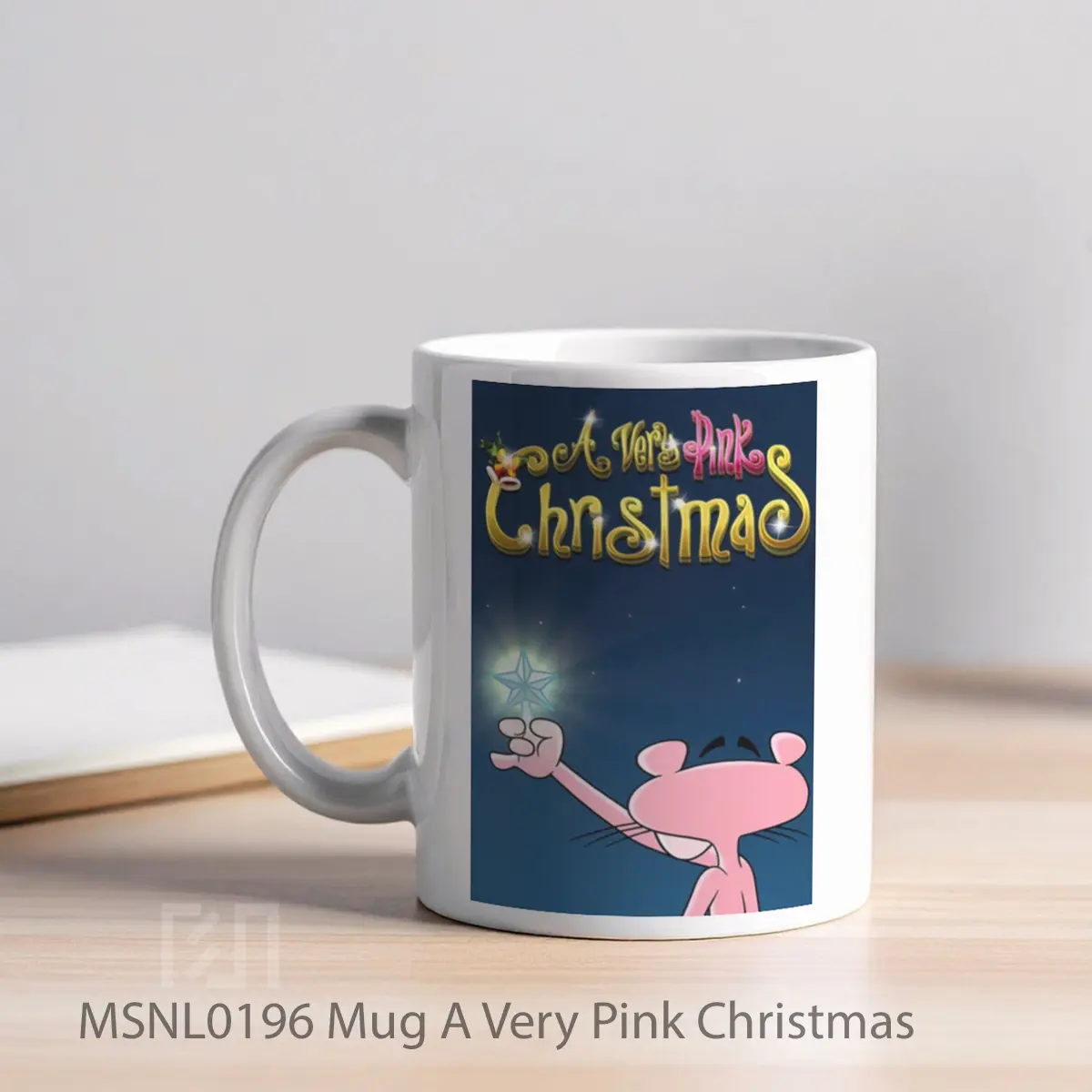 Mug A Very Pink Christmas Gelas Keramik Tema Film MSNL0196 - Tampak Kiri