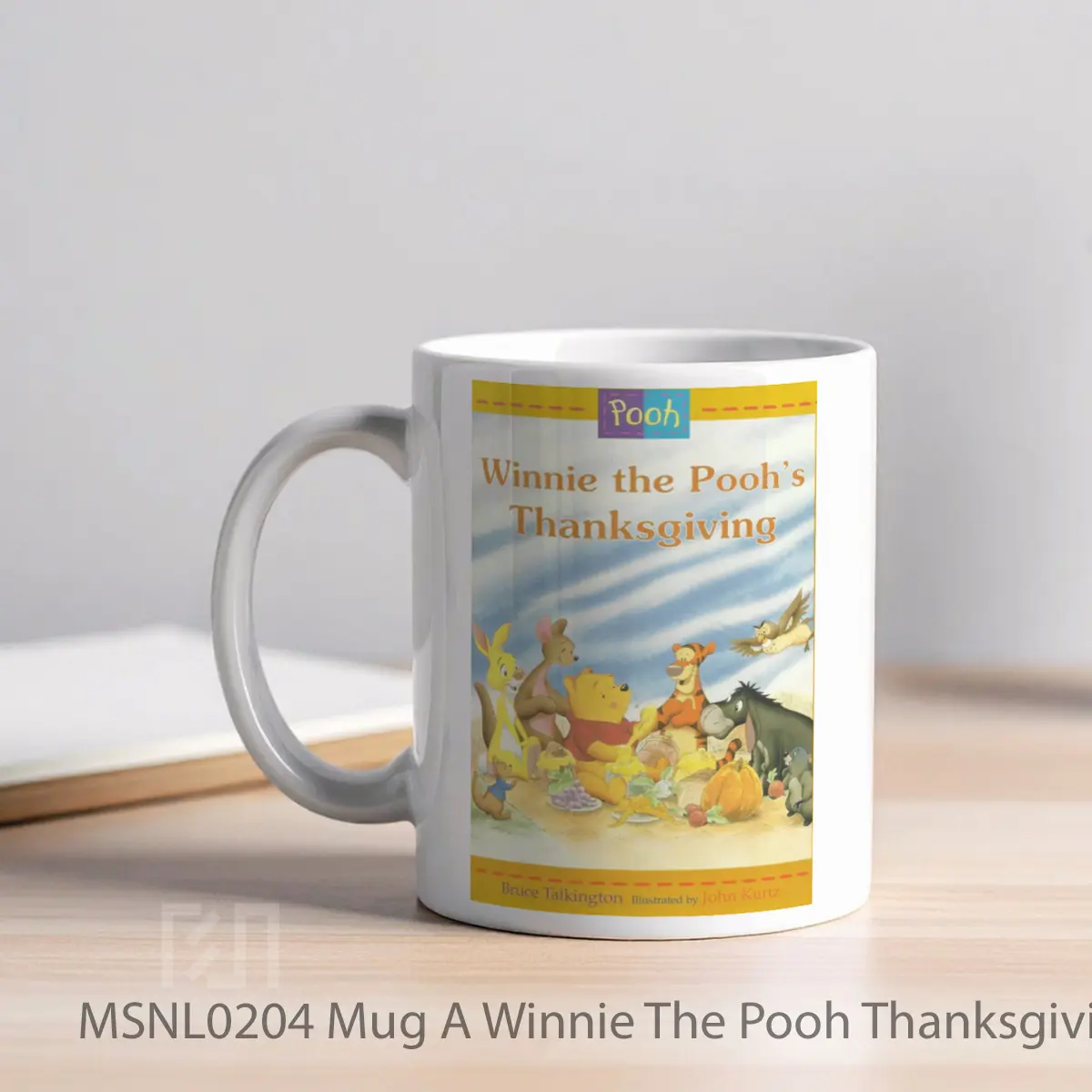 Mug A Winnie The Pooh Thanksgiving Gelas Keramik Tema Film MSNL0204 - Tampak Kiri
