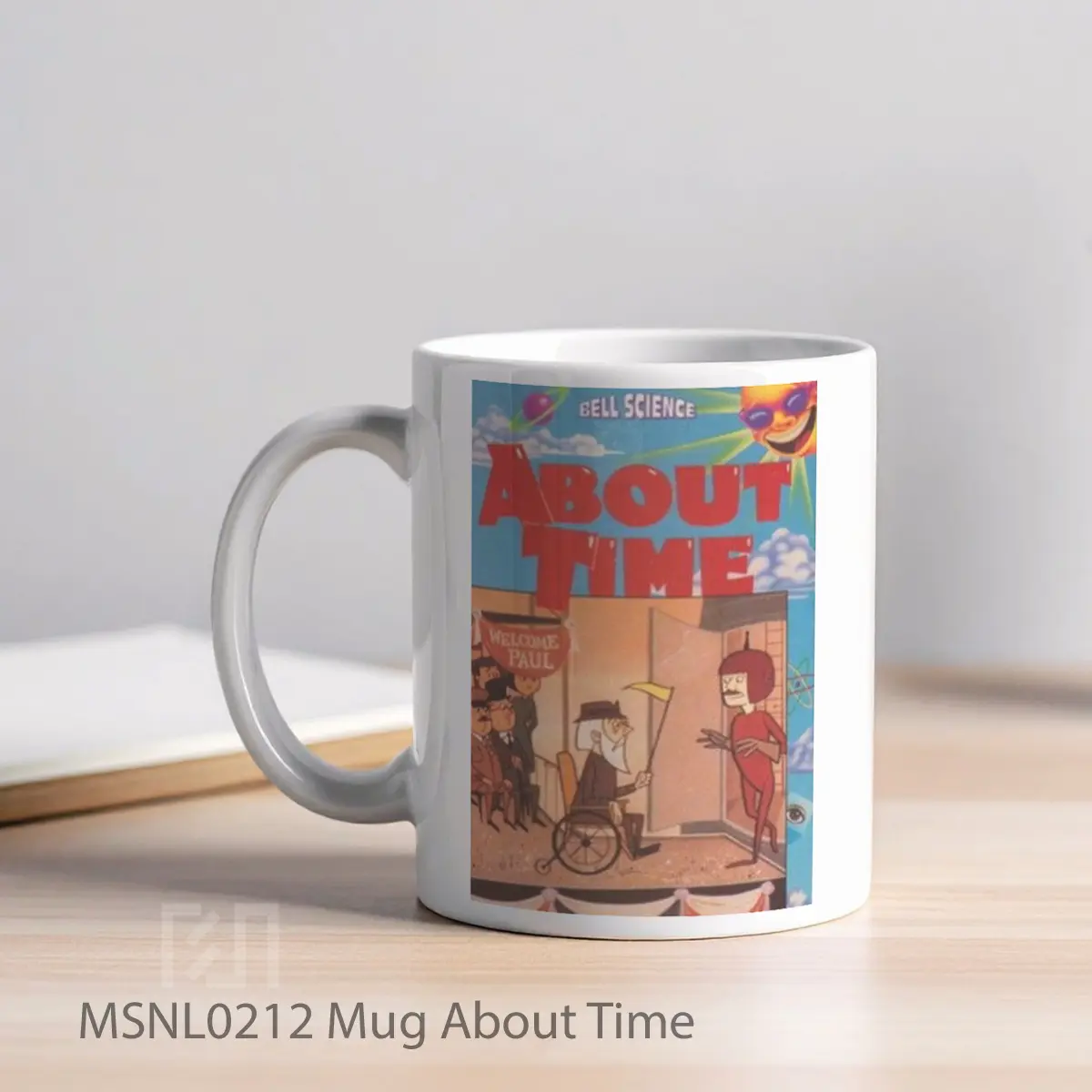 Mug About Time Gelas Keramik Tema Film MSNL0212 - Tampak Kiri