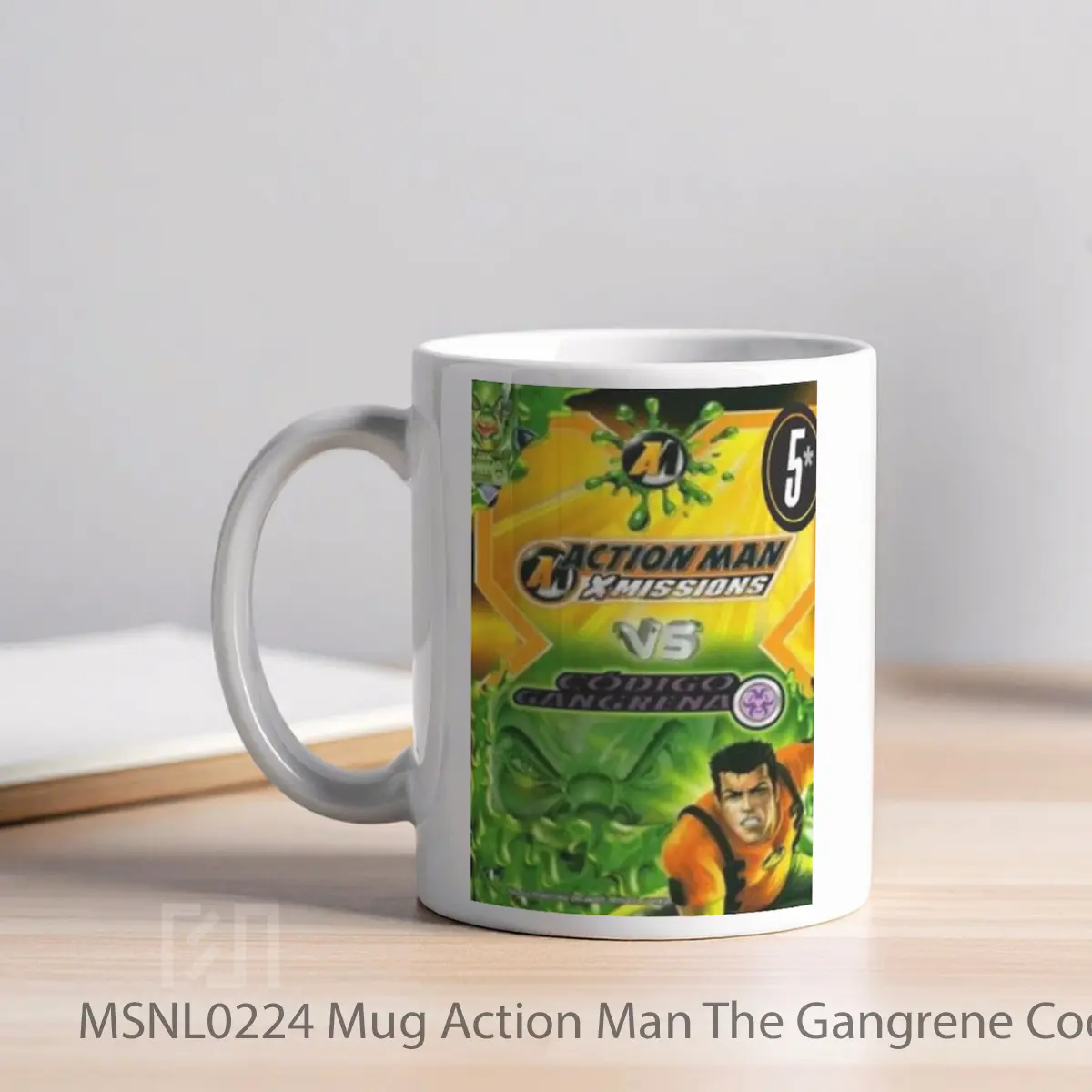 Mug Action Man The Gangrene Code Gelas Keramik Tema Film MSNL0224 - Tampak Kiri