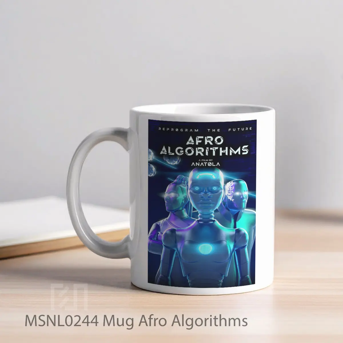 Mug Afro Algorithms Gelas Keramik Tema Film MSNL0244 - Tampak Kiri