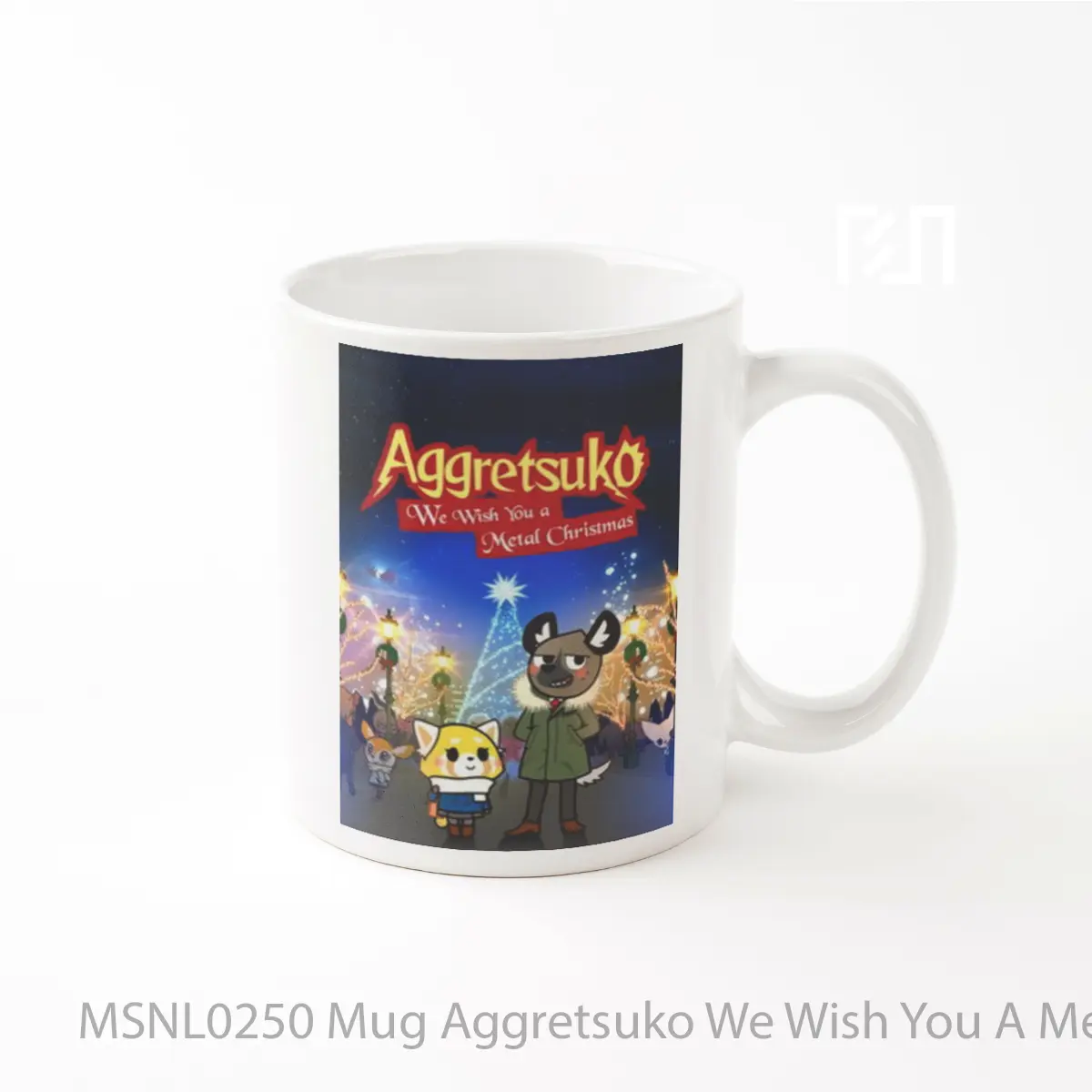 Mug Aggretsuko We Wish You A Metal Christmas Gelas Keramik Tema Film MSNL0250
