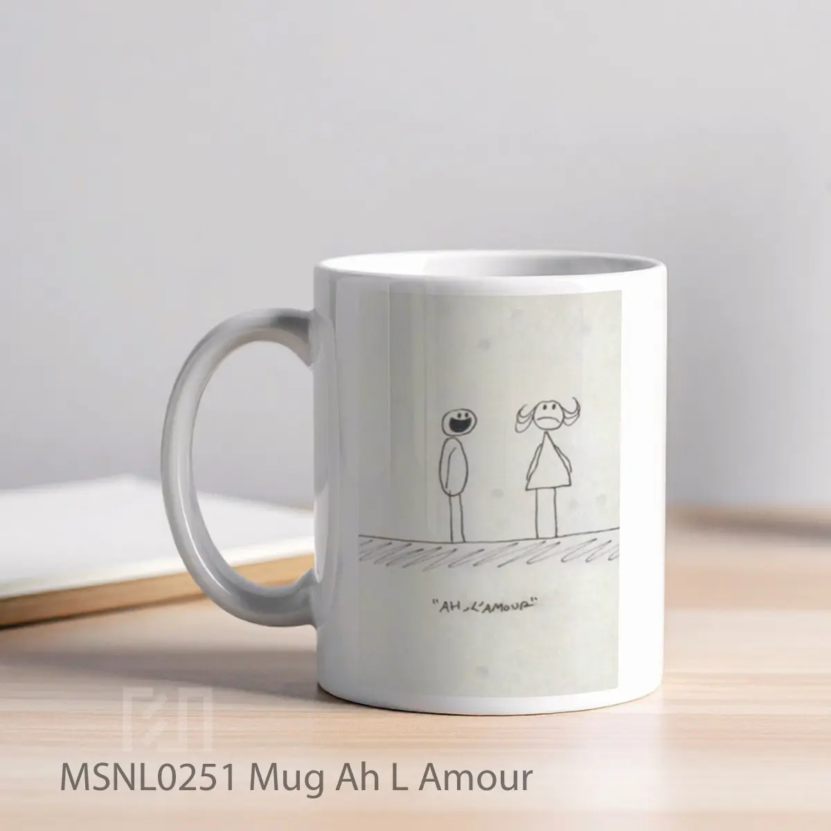 Mug Ah L Amour Gelas Keramik Tema Film MSNL0251 - Tampak Kiri